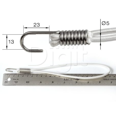 BannaBungee fém kampós ponyvarögzítő gumi (25 cm, fehér)