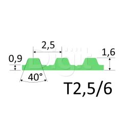 Ozubený remeň T2,5/6